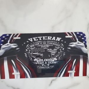 Veteran BLOOD SWEAT & TEARS License Plate